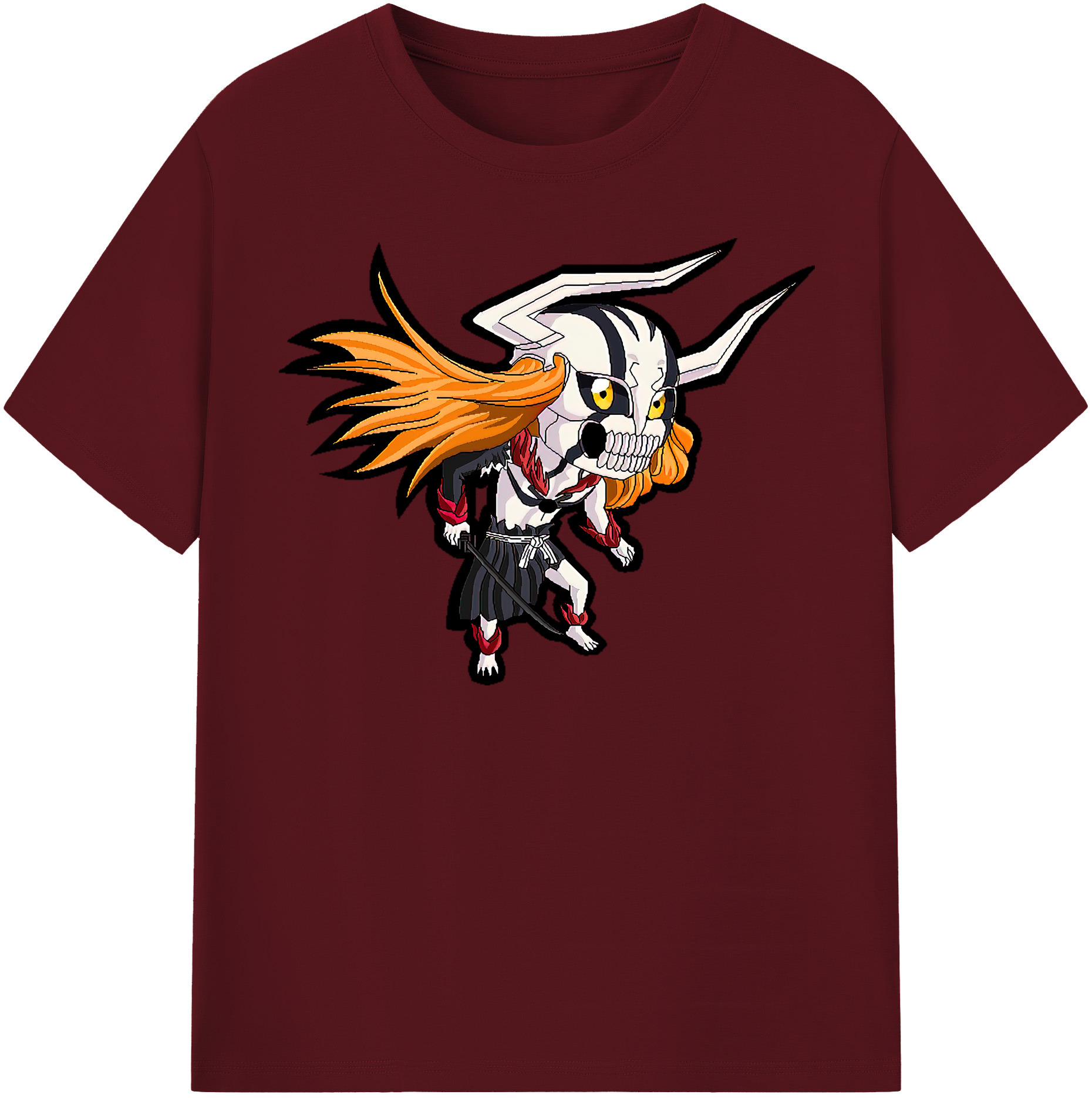（画像用） ブリーチ 黒崎一護（くろさき いちご）BLEACH Kurosaki Ichigo 綿100％半袖Tシャツ（フロントプリント）
